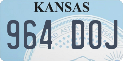 KS license plate 964DOJ
