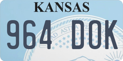KS license plate 964DOK