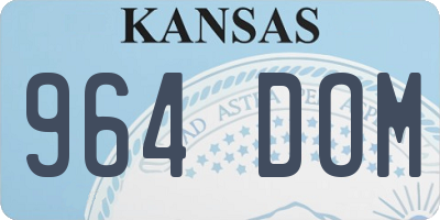 KS license plate 964DOM