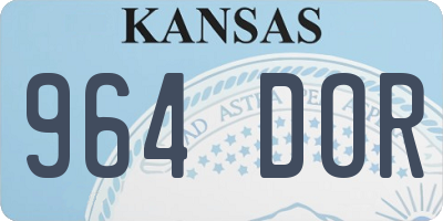 KS license plate 964DOR