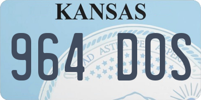 KS license plate 964DOS