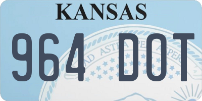 KS license plate 964DOT