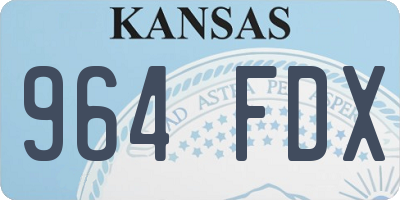 KS license plate 964FDX