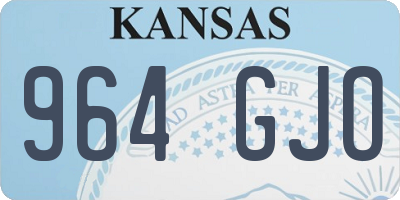 KS license plate 964GJO