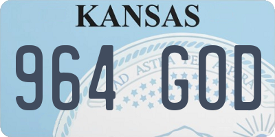 KS license plate 964GOD