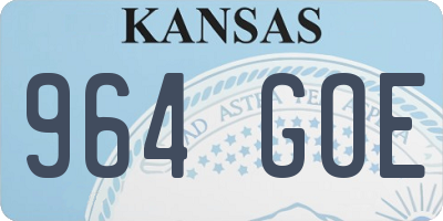 KS license plate 964GOE