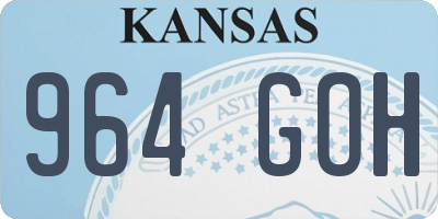 KS license plate 964GOH
