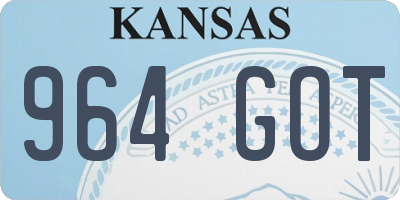 KS license plate 964GOT