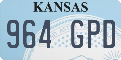 KS license plate 964GPD