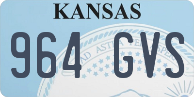 KS license plate 964GVS