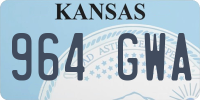 KS license plate 964GWA