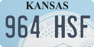KS license plate 964HSF