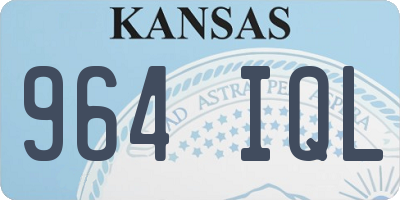KS license plate 964IQL