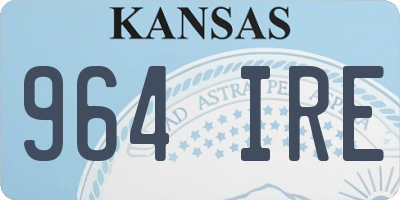 KS license plate 964IRE