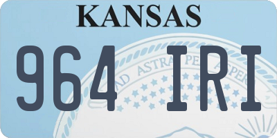 KS license plate 964IRI