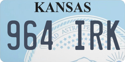 KS license plate 964IRK