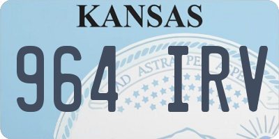 KS license plate 964IRV