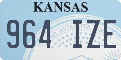 KS license plate 964IZE