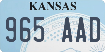 KS license plate 965AAD