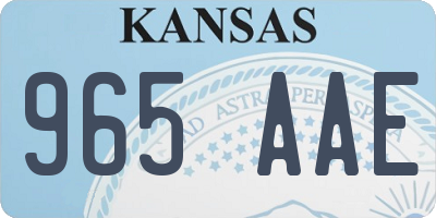 KS license plate 965AAE