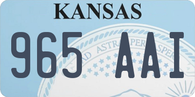 KS license plate 965AAI