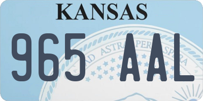 KS license plate 965AAL