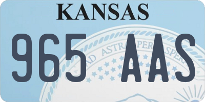 KS license plate 965AAS