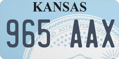 KS license plate 965AAX