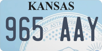 KS license plate 965AAY