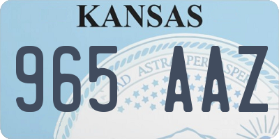 KS license plate 965AAZ