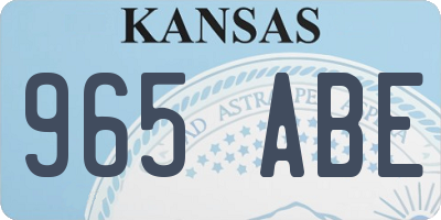 KS license plate 965ABE