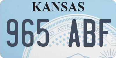 KS license plate 965ABF