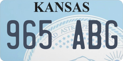 KS license plate 965ABG