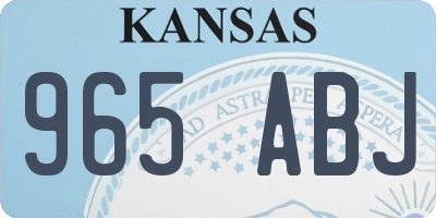 KS license plate 965ABJ