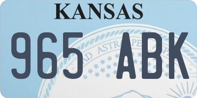 KS license plate 965ABK