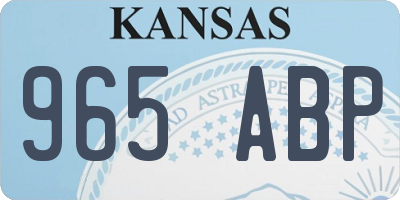 KS license plate 965ABP
