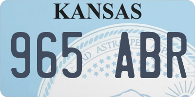 KS license plate 965ABR