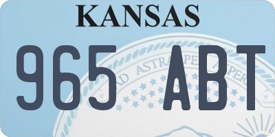 KS license plate 965ABT