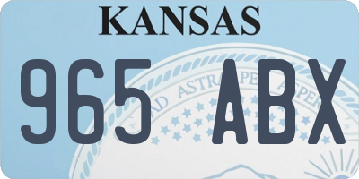 KS license plate 965ABX