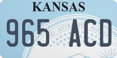 KS license plate 965ACD