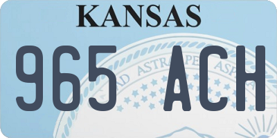 KS license plate 965ACH