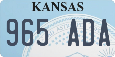 KS license plate 965ADA