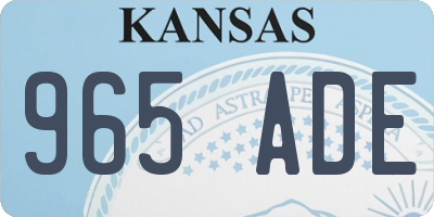 KS license plate 965ADE
