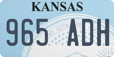 KS license plate 965ADH