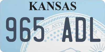 KS license plate 965ADL