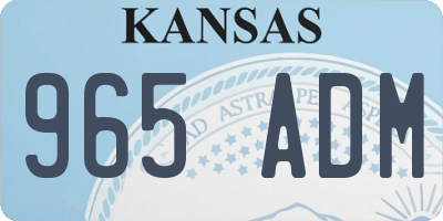 KS license plate 965ADM