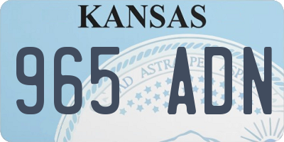 KS license plate 965ADN