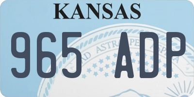 KS license plate 965ADP