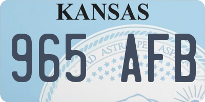 KS license plate 965AFB