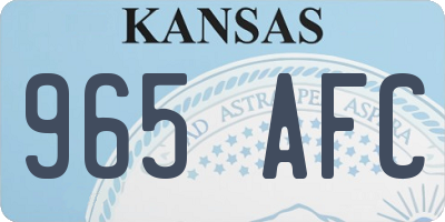 KS license plate 965AFC